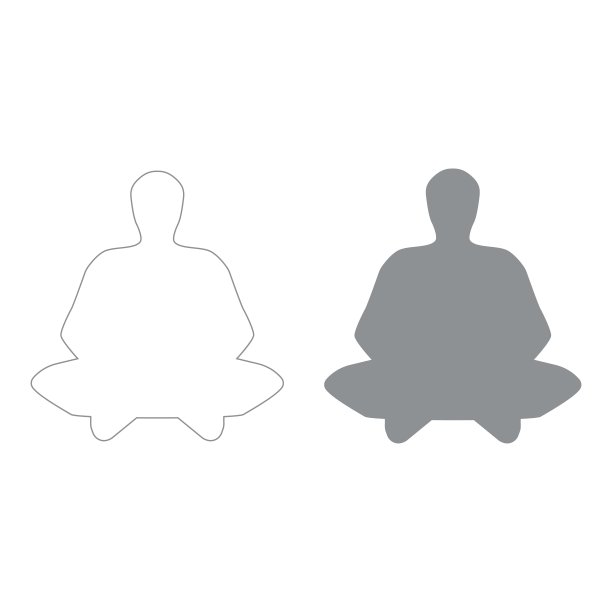 冥想者灰色图标。图片下载