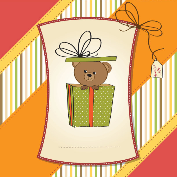 生日贺卡和泰迪熊图片下载