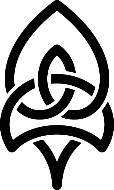 重叠线花卉形状-凯尔特主题标志图片下载