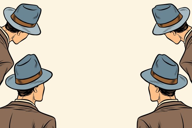 四名男子观众看着一个中性的拷贝空间背景图片下载