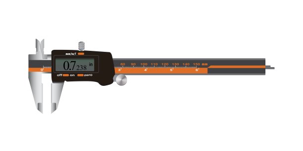 带有屏幕自动关闭功能的电子数字卡尺测量工具。图片下载