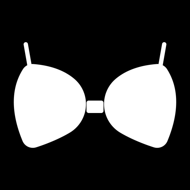 文胸上的白色图标。图片下载