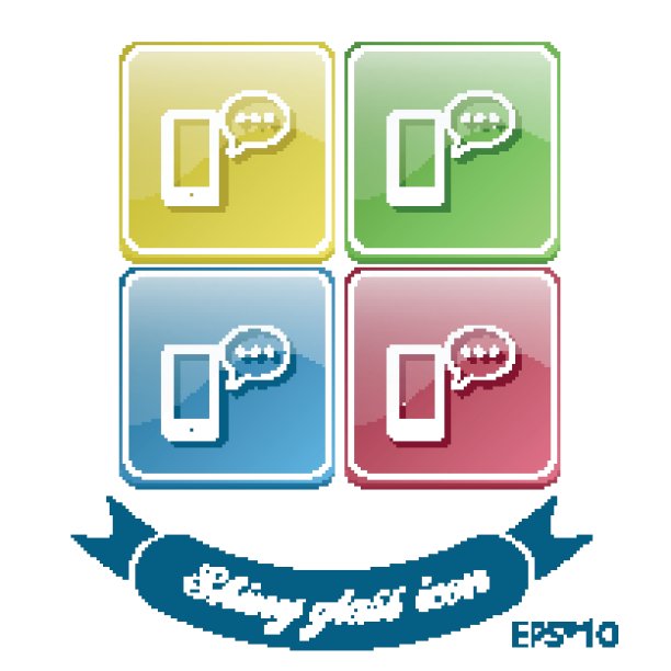 带有对话云的智能手机。图片下载