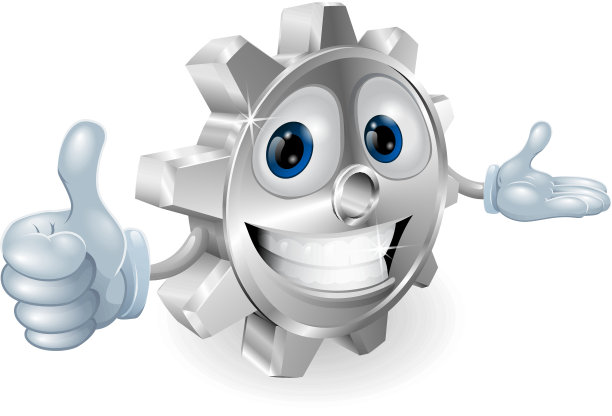 吉祥物插图的齿轮大拇指图片下载