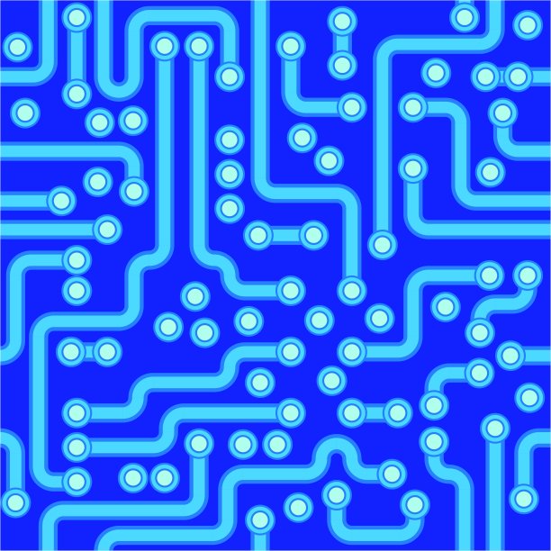 线路板-蓝色抽象矢量无缝纹理图片下载