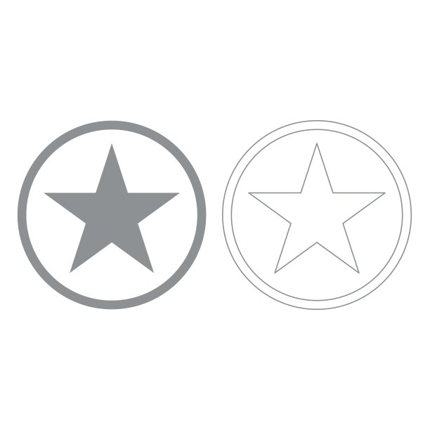 圆形灰色星星图标图片下载