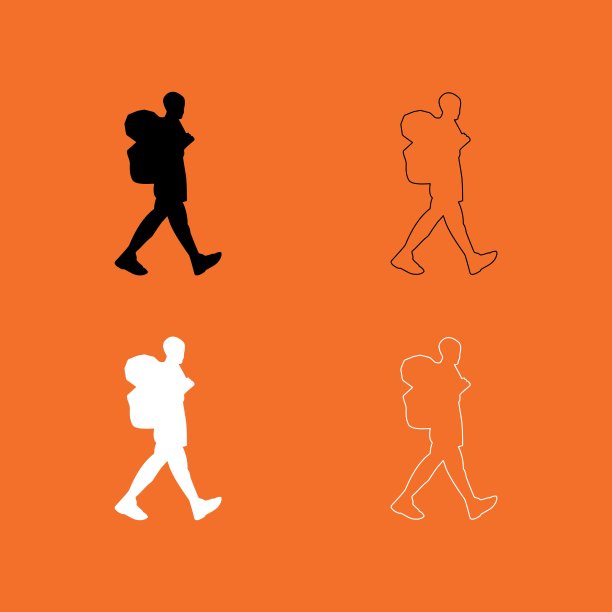 游客黑白设置图标。图片下载