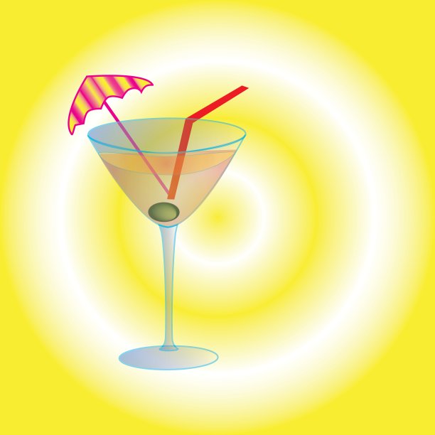 鸡尾酒在玻璃杯中。图片下载