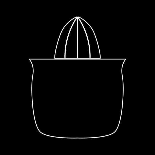 榨汁机压榨白色路径图标。图片下载