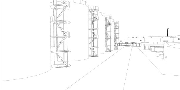 工业建筑。向量图片下载