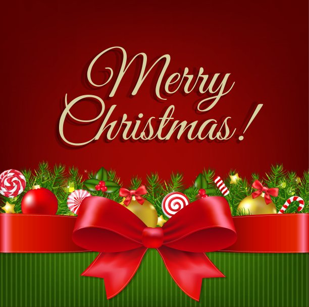 复古的圣诞明信片图片下载