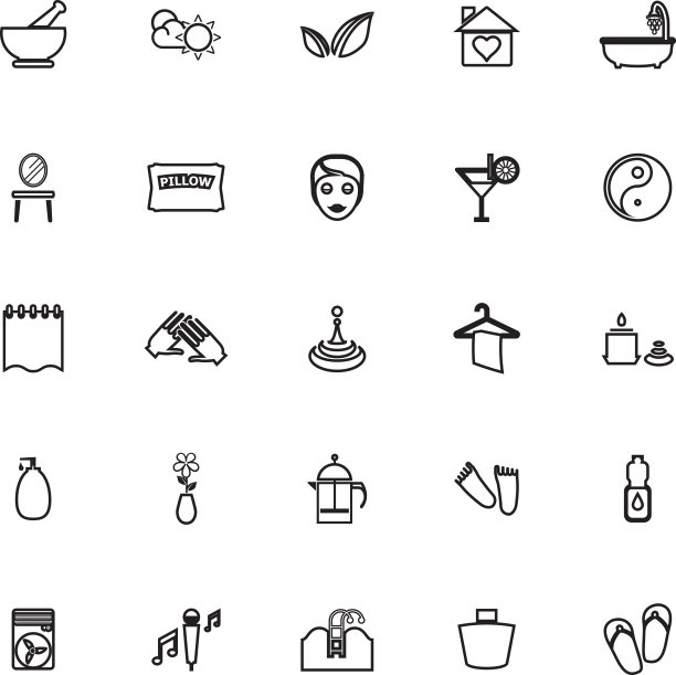 按摩线图标上的白色背景图片下载