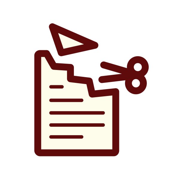 办公室纸和剪刀卡通风格图标图片下载