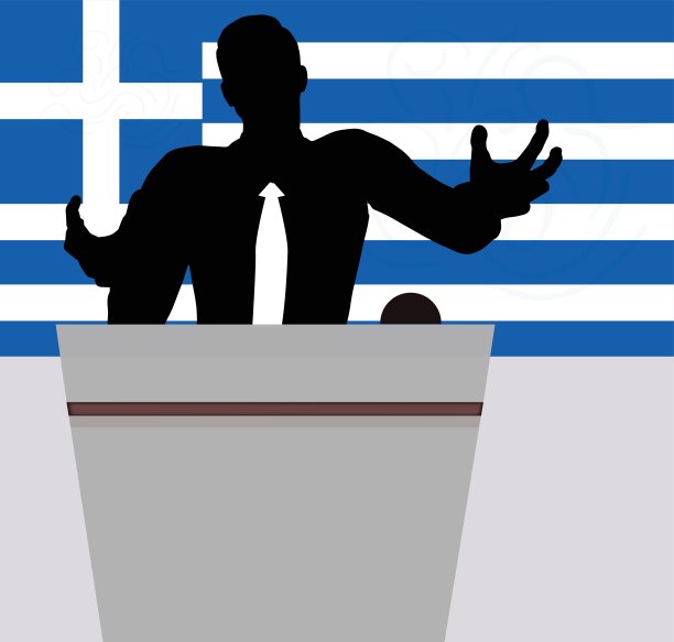 一个商人，一个政治家对人群讲话。图片下载