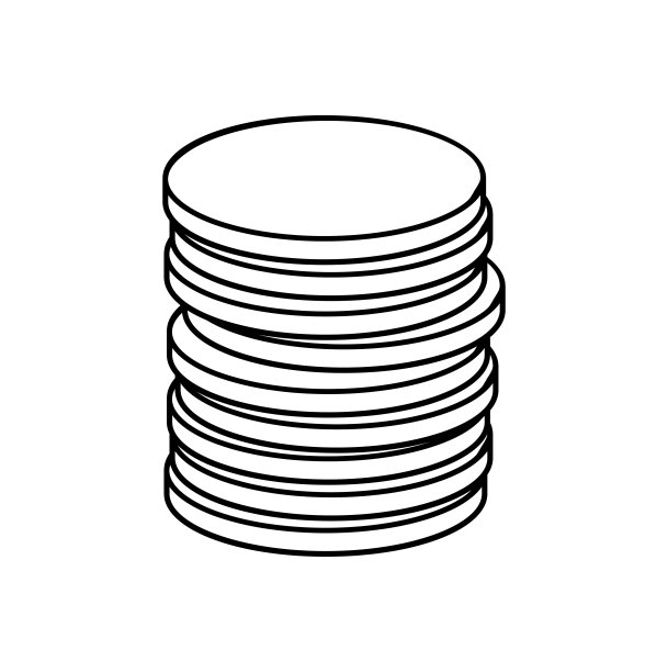 卡通硬币矢量符号图标设计轮廓图片下载