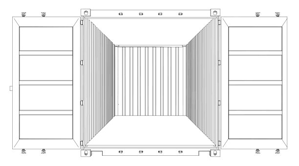 开空集装箱。线框风格图片下载