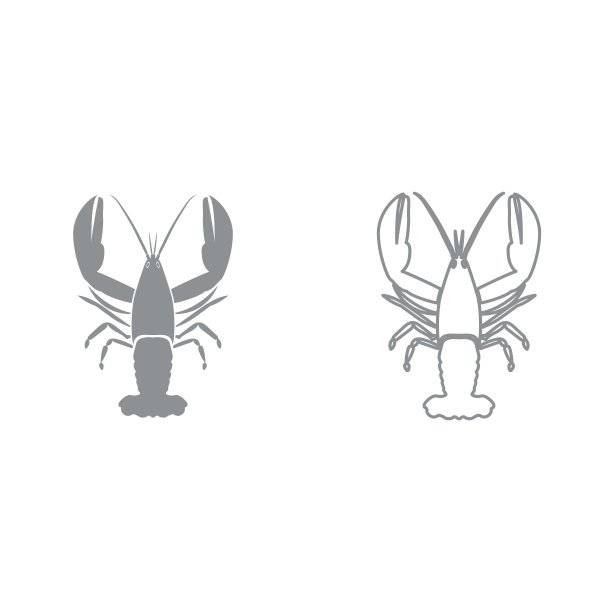 小龙虾是黑色的图标。图片下载