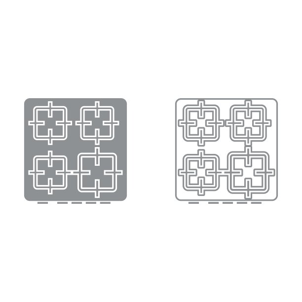 黑色炊具图标的表面图片下载