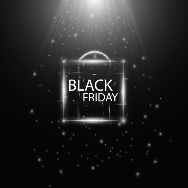 黑色星期五销售手工字体，书法花环和黑色背景的标志，横幅，标签，徽章，印刷品，海报，网页。矢量插图。图片下载