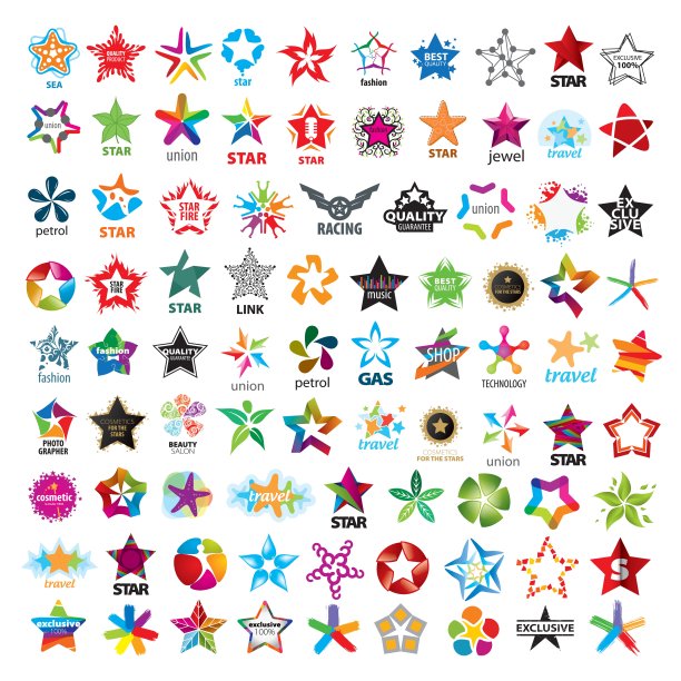 最大的矢量标志集合五角星图片下载