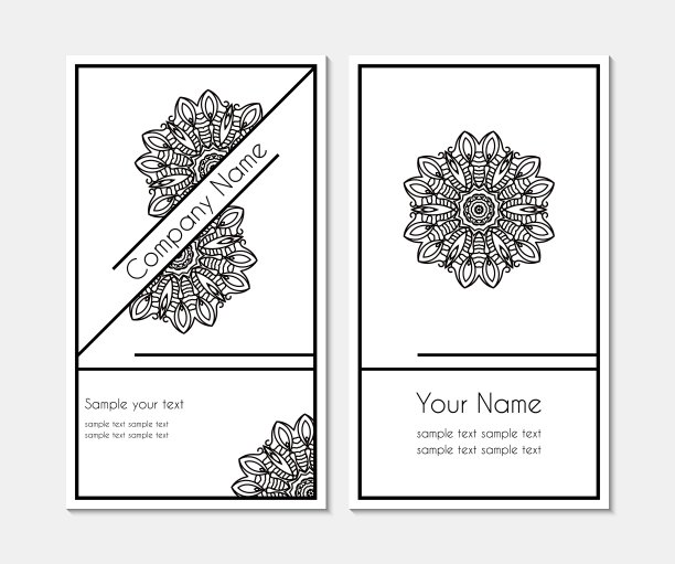 名片与圆形花边图案图片下载