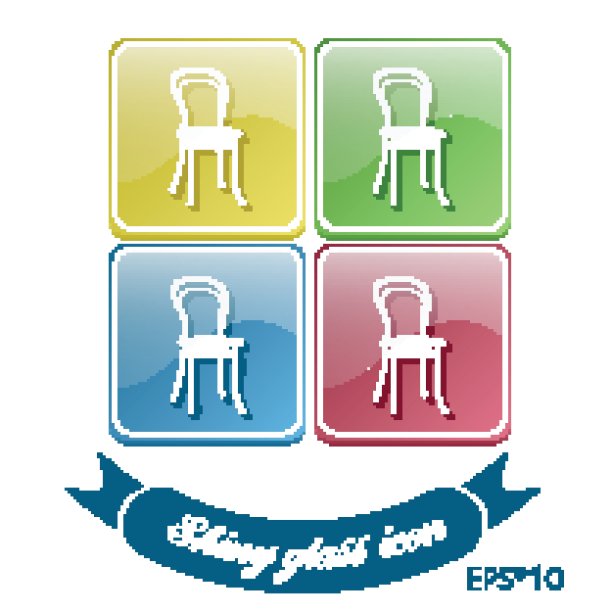 椅子上的图标。家具的象征。图标家庭内部图片下载