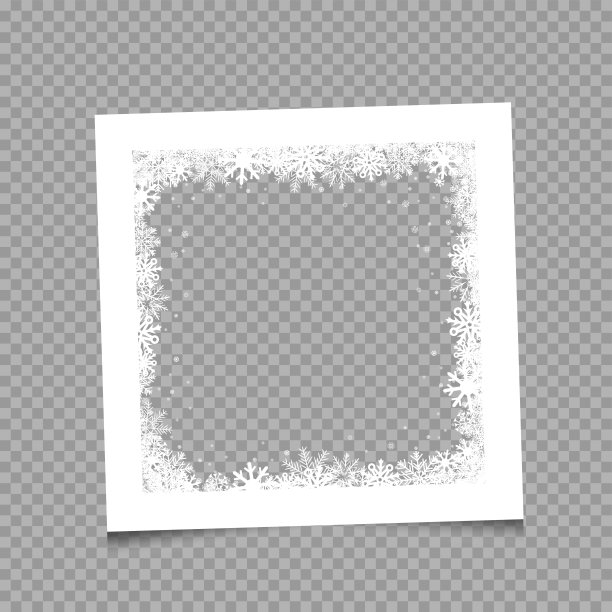 圣诞冬天白色相框图片下载