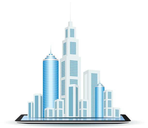 平板电脑上的商业城市图片下载