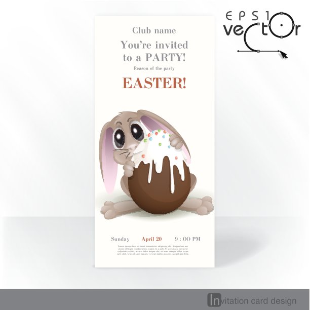带巧克力蛋的复活节兔子。图片下载