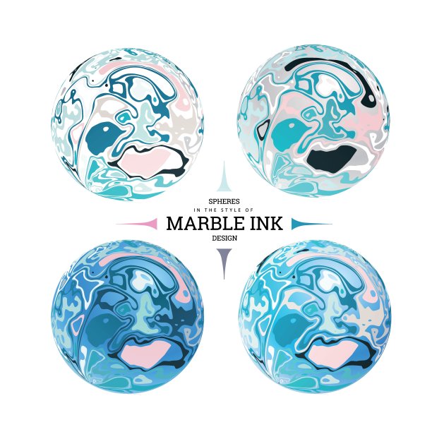直线形式的球体。大理石风格墨水。图片下载