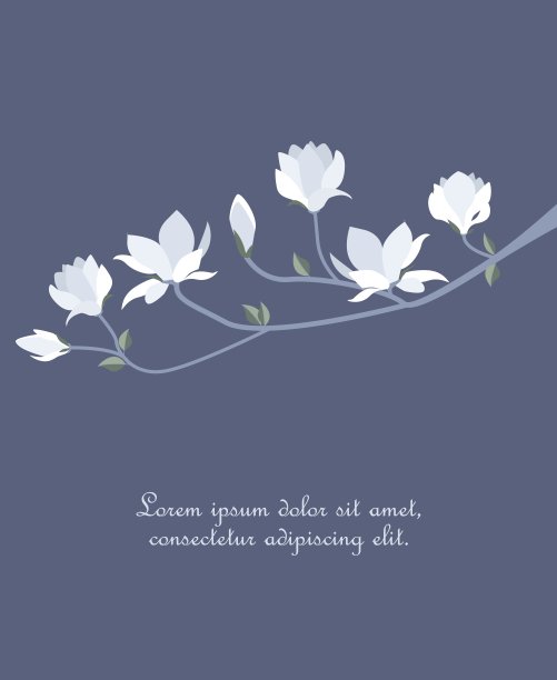 向量木兰花图片下载