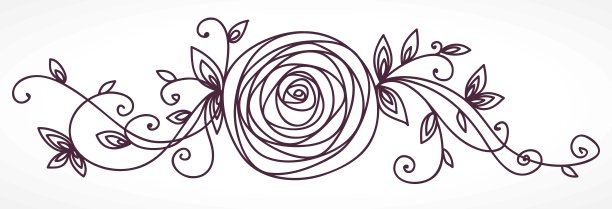 玫瑰。程式化的花卉手绘图片下载