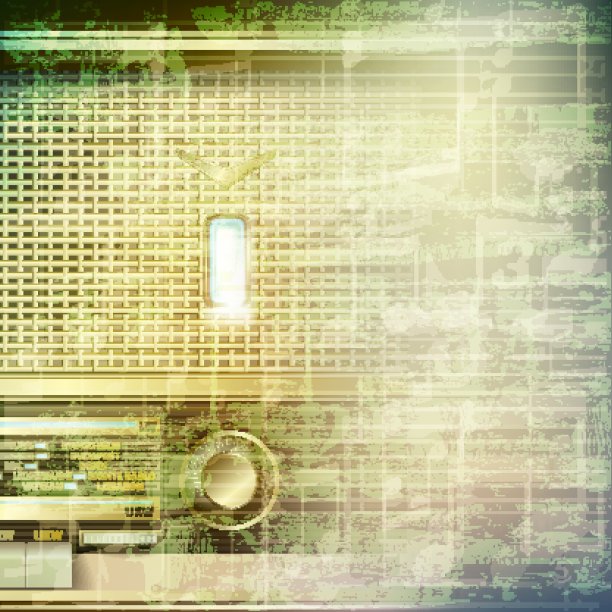 抽象的垃圾摇滚音乐背景与复古收音机图片下载