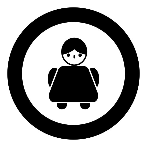 圆形黑色老年妇女图标图片下载