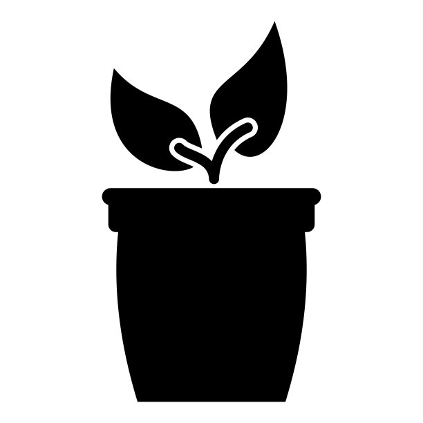 黑色扁平风格植物盆栽图标图片下载