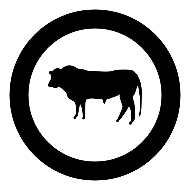圆形黑色公牛图标图片下载