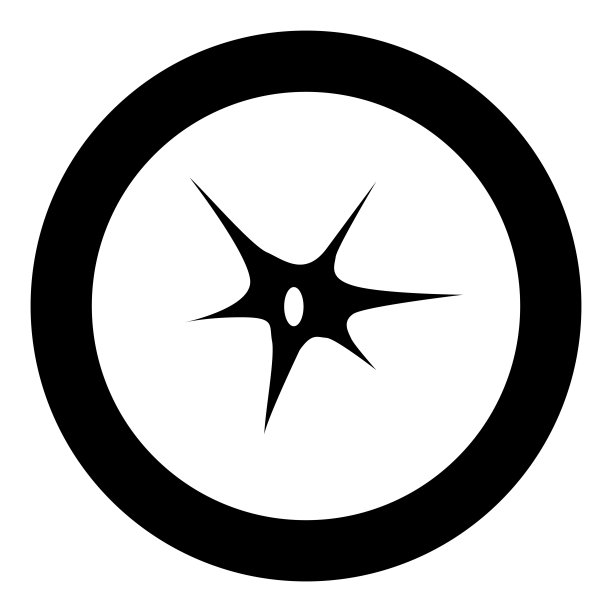 圆形黑色神经细胞图标图片下载