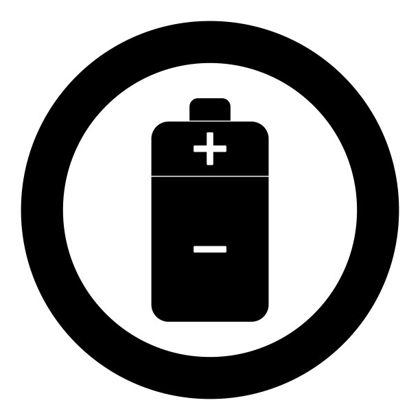 圆形黑色电池图标图片下载