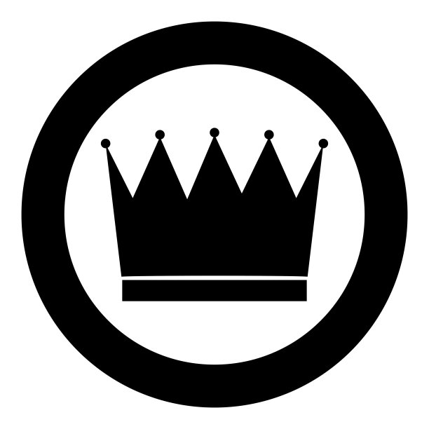 圆形黑色皇冠图标图片下载