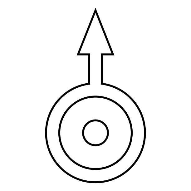 符号天王星图标黑色插画平面风格简单的形象图片下载