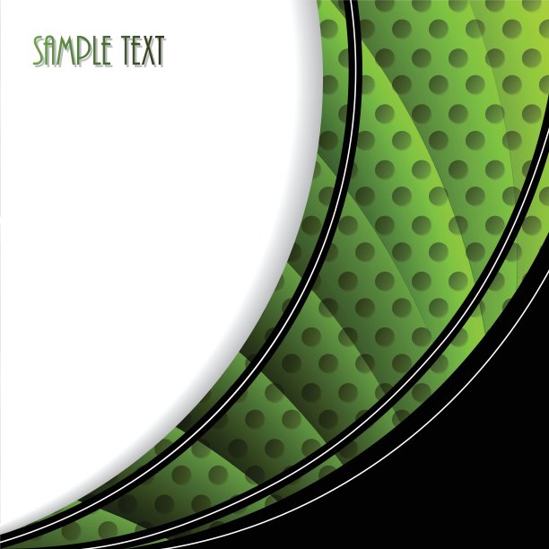 抽象的小册子与绿色的波浪图片下载