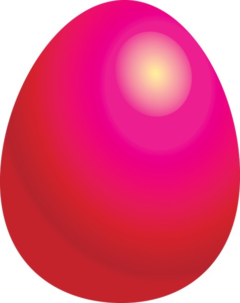 粉红色的复活节彩蛋。矢量插图孤立在白色背景。假日设计和卡片的剪贴画。图片下载