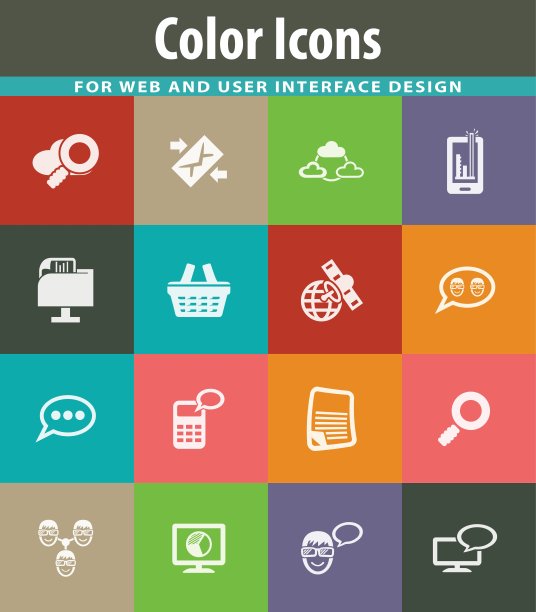 数据分析和社交网络图标集图片下载