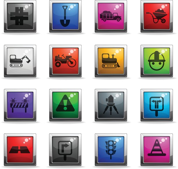 道路维修图标集图片下载