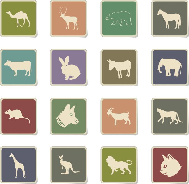 哺乳动物图标设置图片下载