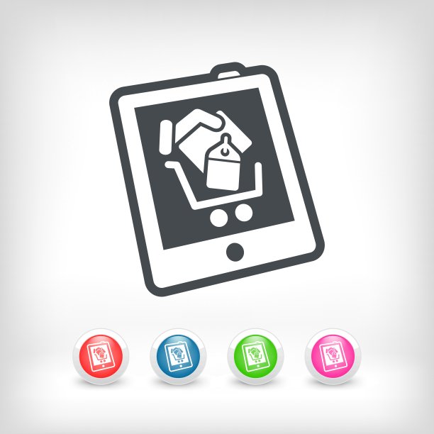 在平板电脑上购物图标图片下载