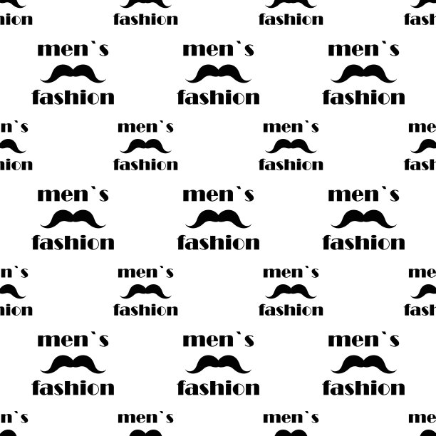 无缝图案与胡子。向量图片下载