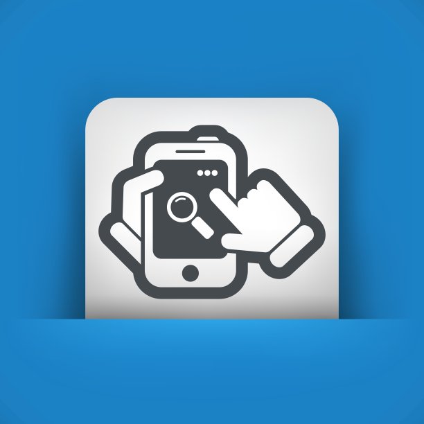 智能手机图标。文件搜索。图片下载