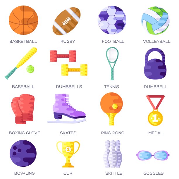 运动器材信息集。健身模板。健身工具的概念背景。布局生活风格插图图片下载