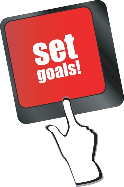 设定目标按钮上的键盘-业务概念向量图片下载